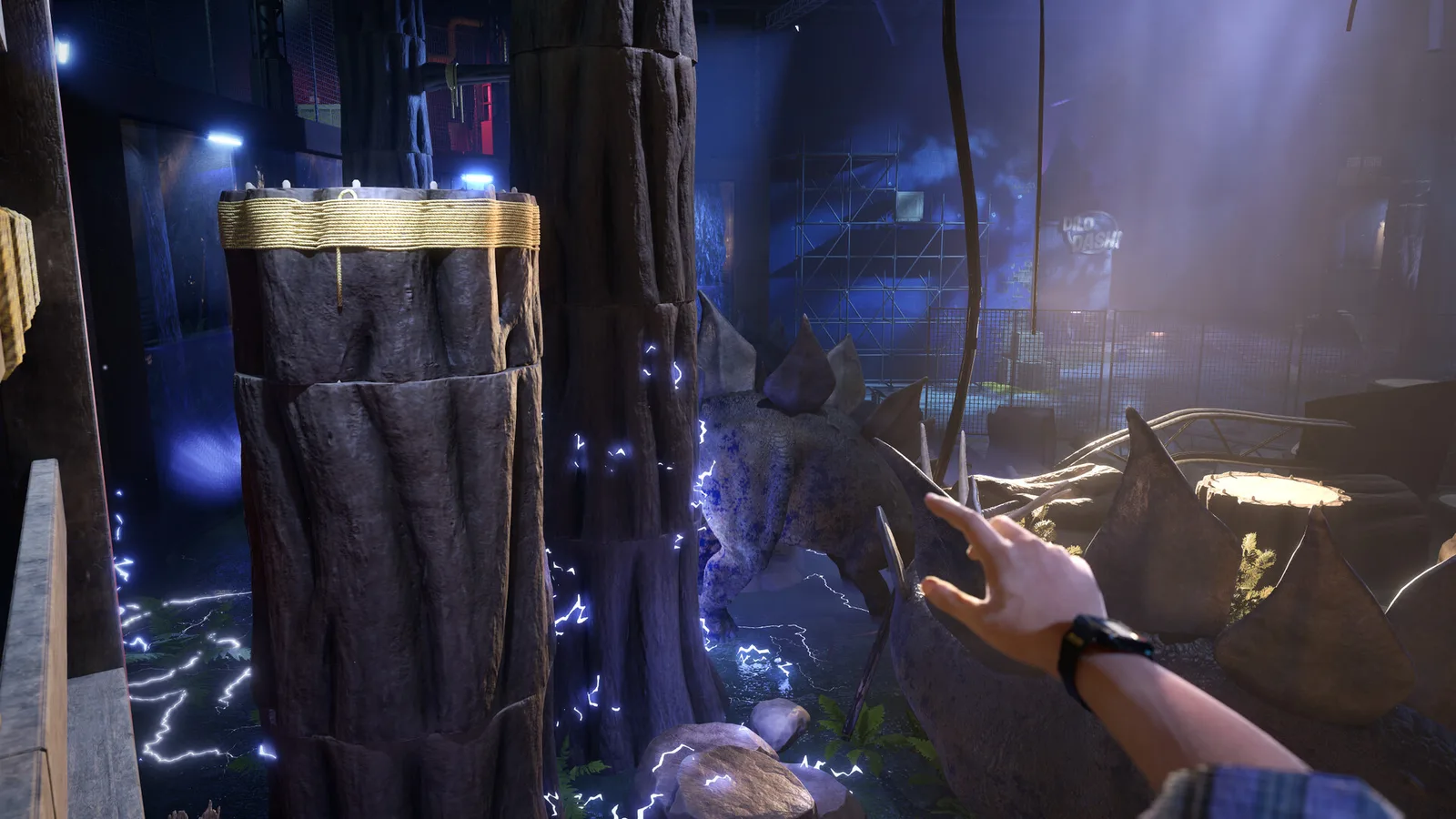 An electrified exhibit floor in the Terrible Lizards demo
